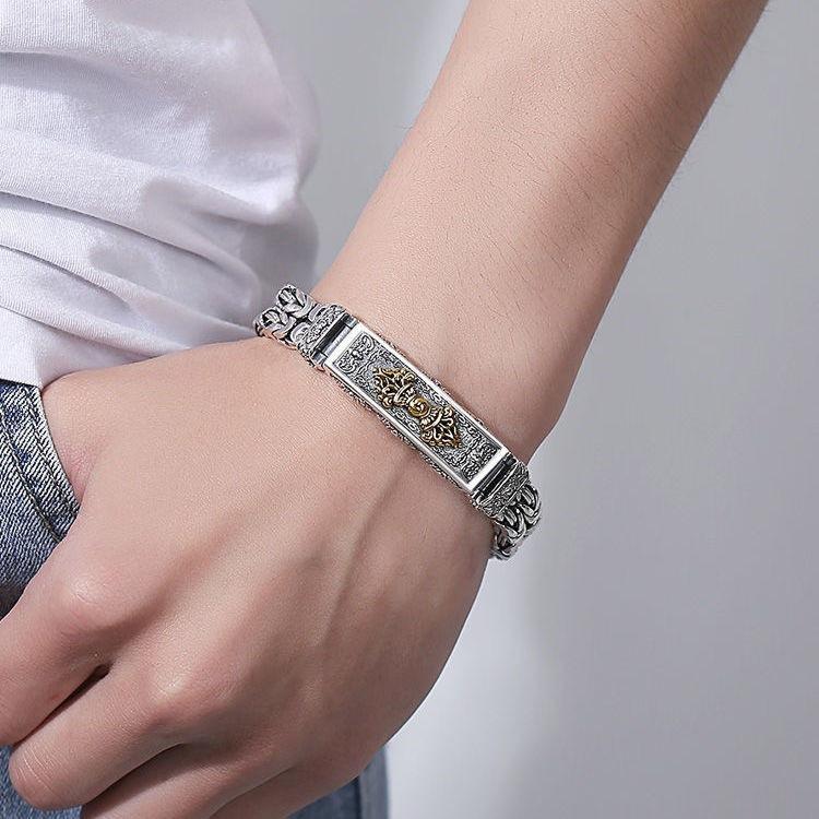 Papas Diamant Leng Yan Chui Transfer Webarmband Herren Trendig Retro Kreativer Personalisierter Schmuck Handgefertigt