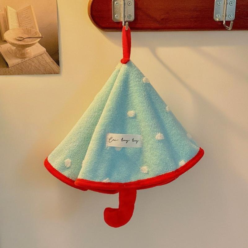 

Mini Umbrella-Shaped Hand Towel, Cute Absorbent And Quick-Drying Bathroom Towel, Thickened Coral Fleece Kitchen Handkerchief A