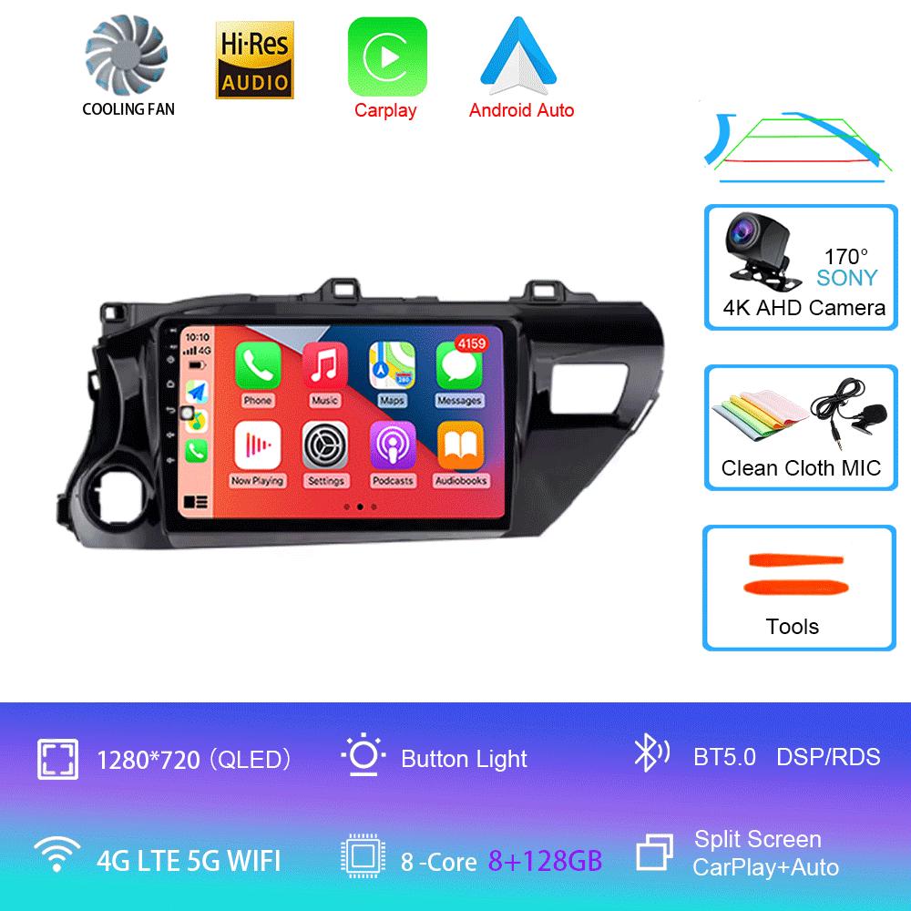 For Toyota Hilux Pick Up AN120 2015-2020 RHD LHD 8Core 2 Din Android 14 Auto Car Radio Multimedia 2din Stereo Carplay GPS Dvd