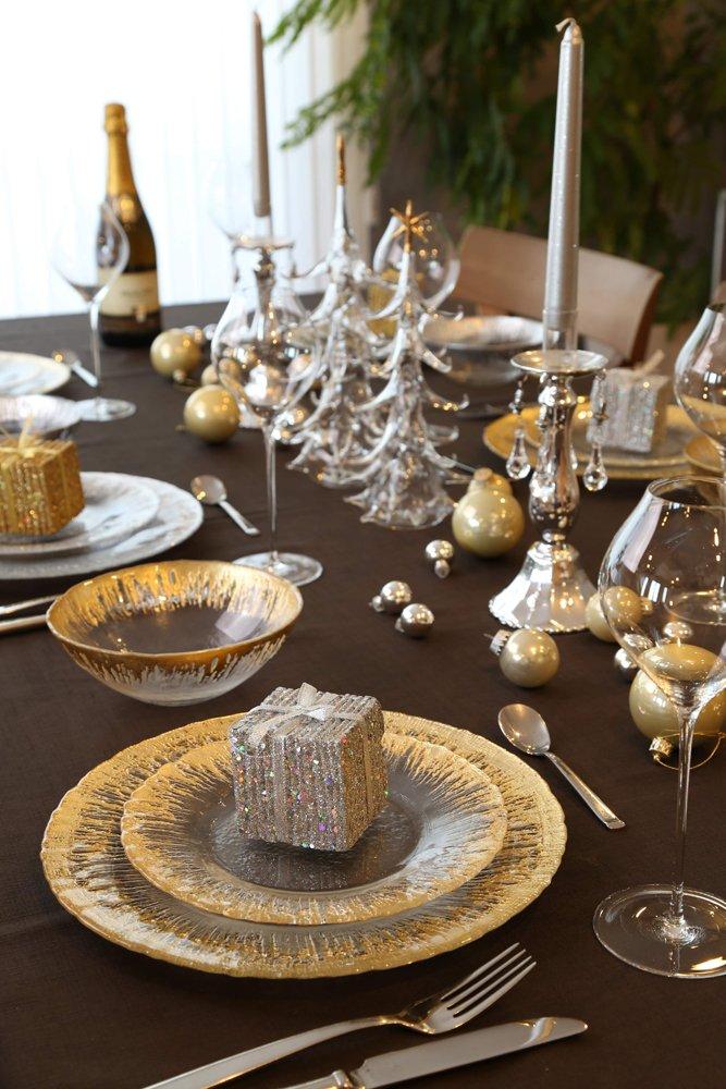 Vetro Felice Medium Plate, Western Tableware, Gold, 21.5cm, Happy Glass Flash, 349122P