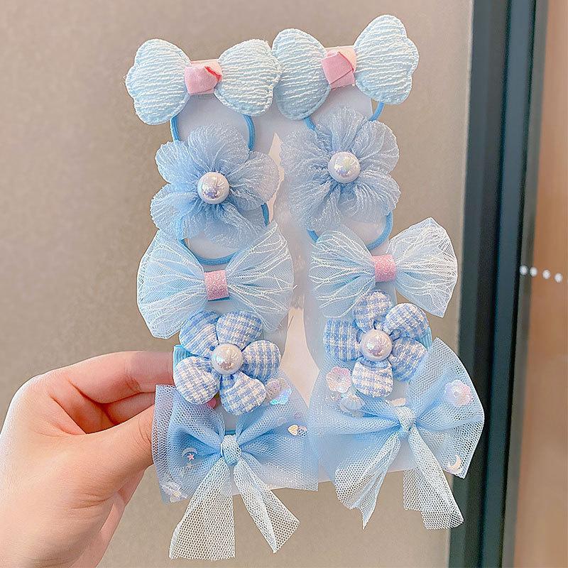 10PCS New Girls Sets Flower Bow Cute Hair Clips Hair Bands Hair Accessories Headwear Hairpins Headdress Barrettes