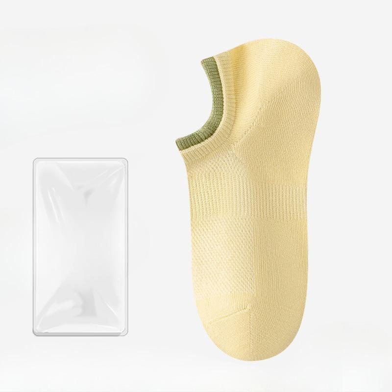 Female Spring and Summer New Models Do Not Fall with Non Slip Breathable Mesh Deodorant Invisible Socks