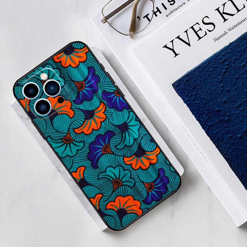 African Wax Fabric Phone Case For iPhone 13 11 12 14 15 16 Pro Max 7 8 Plus X XS XR 12 13 Mini Bumper Cover