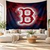 Boston Red Sox Wall Tapestry, Soft Fabric Wall Hanging, Decorative Backdrop For Bedroom Home Wall Art