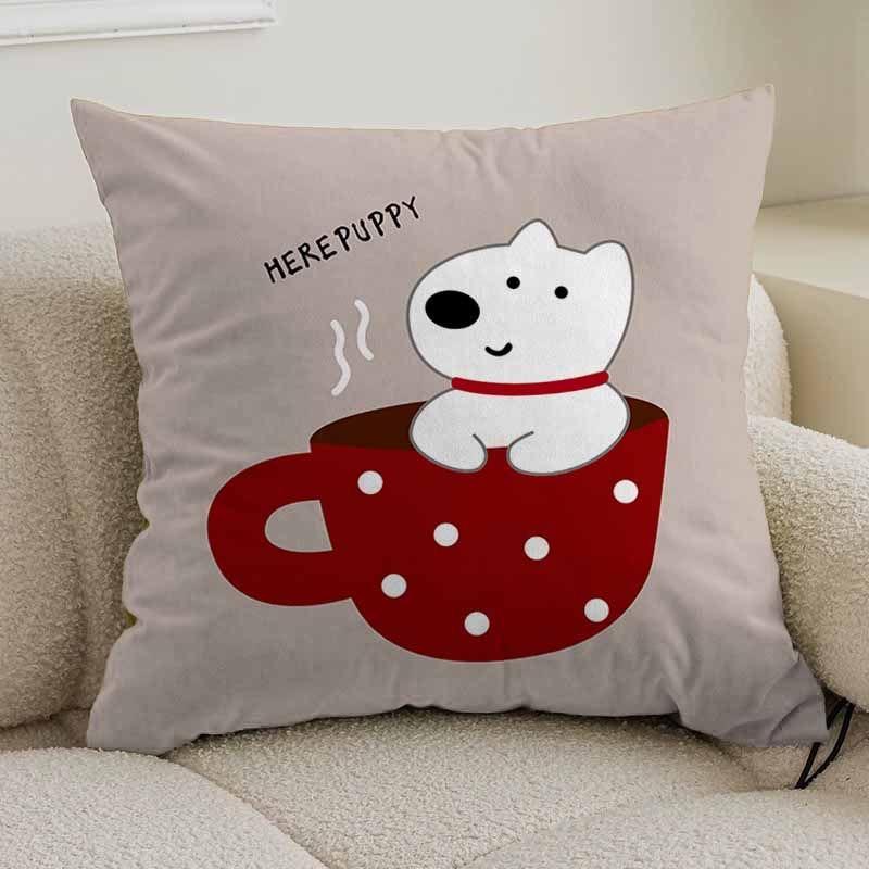 Cartoon-Tier-Kissenbezug Sofa Wohnzimmer Kissenbezug Büro Lendenkissen Nachttisch quadratischer Kissenbezug abnehmbar und waschbar