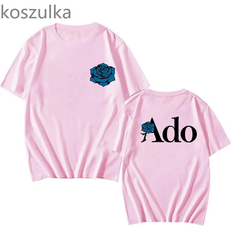 

Wish World Tour Merch Tee Women Men Fashion Casual Harajuku Short Sleeve Kpop Goth Vintage Pure Clothes Ado Blue Rose T-shirts 3XL