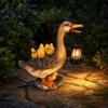 Photovoltaic Mallard Figurine Statue with Lantern WeatherResistant