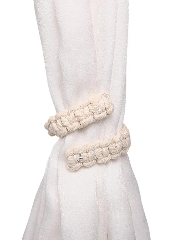 Handwoven Curtain Holders Retro Jute Curtain Tieback Holdback Curtain Strap Embrasse Rideau Home Decor Attache De Rideau