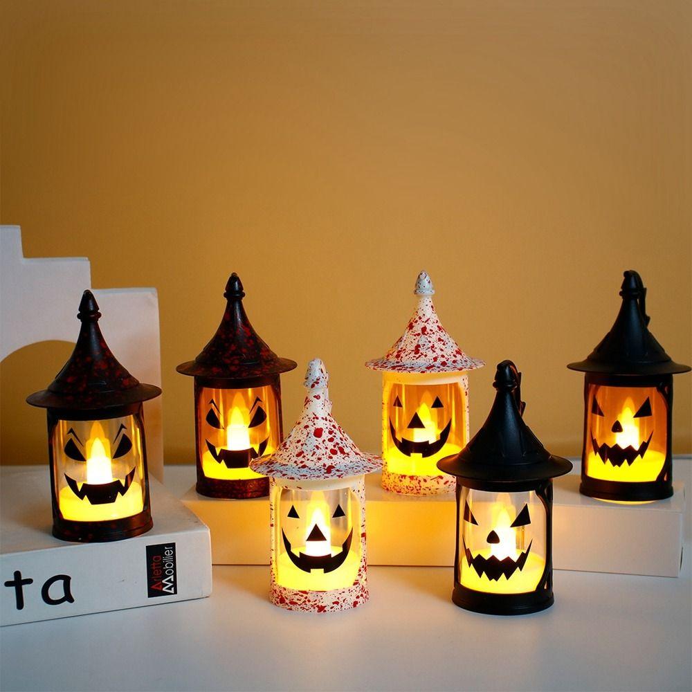 

Glowing Pumpkin Lantern Plastic Night Light Gradient Flash Pumpkin Candle Light Site Layout Props