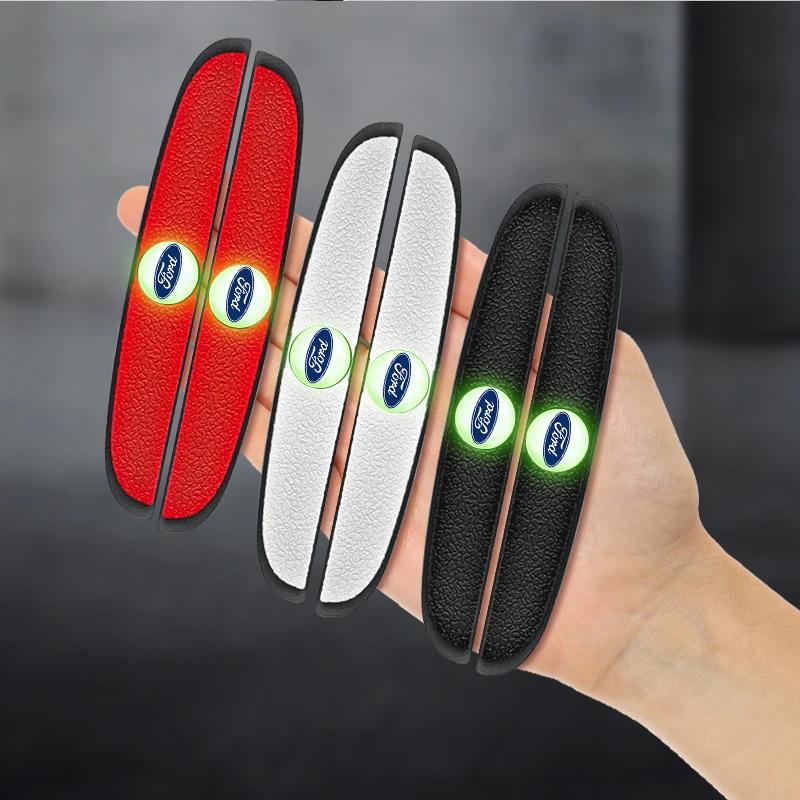 Hot Car Door Rearview Protection Sticker Wear Anti Scratch Luminous Protector Strip For Ford Ranger Focus Kuga Mustang Mondeo Fu