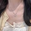 Cherry Blossom Pink Four-leaf Clover Necklace for Women Elegant and Sophisticated Collarbone Chain