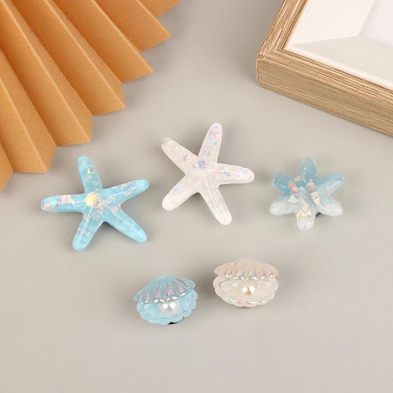 Mädchen Blau Geheimer Seestern Muschel Schuhschnalle Abnehmbar Sommer Schuhdekorationen DIY Geschenk