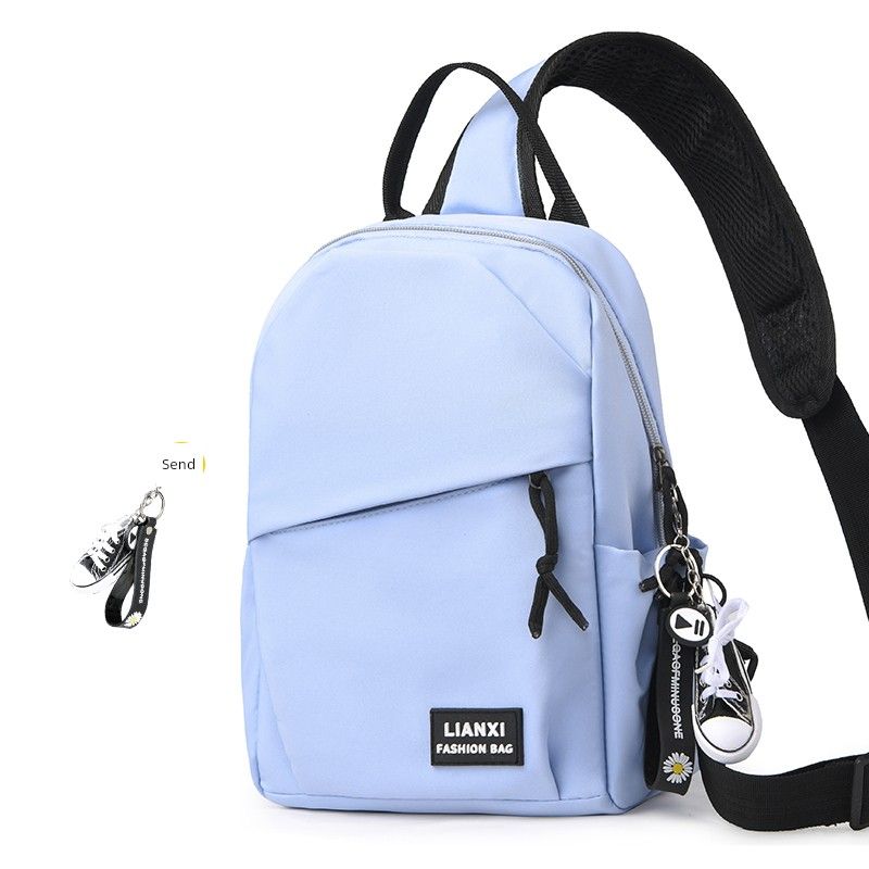 

German Simple Small Backpack All-Match Messenger Bag Men s Casual Men s Sports Chest Bag Women Large Capacity Student Shoulder Bag Blue [medium]-send [pendant]]