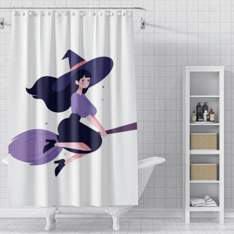 Home Shower Curtains For Bathroom Waterproof Fabric Modern Nordic Style Living Room Curtain Halloween Autumn Pumpkin Decoration