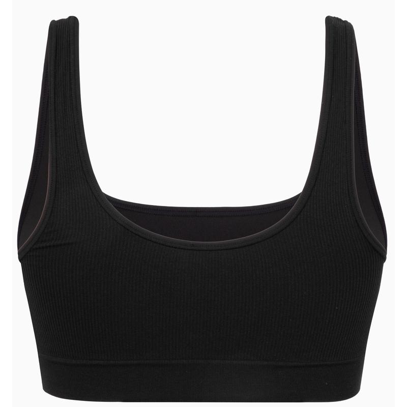 Calvin Klein Ck Wireless Removable Pad Light Sports Ribbed Tank Bra Women Underwear Space-Black QP3365O
