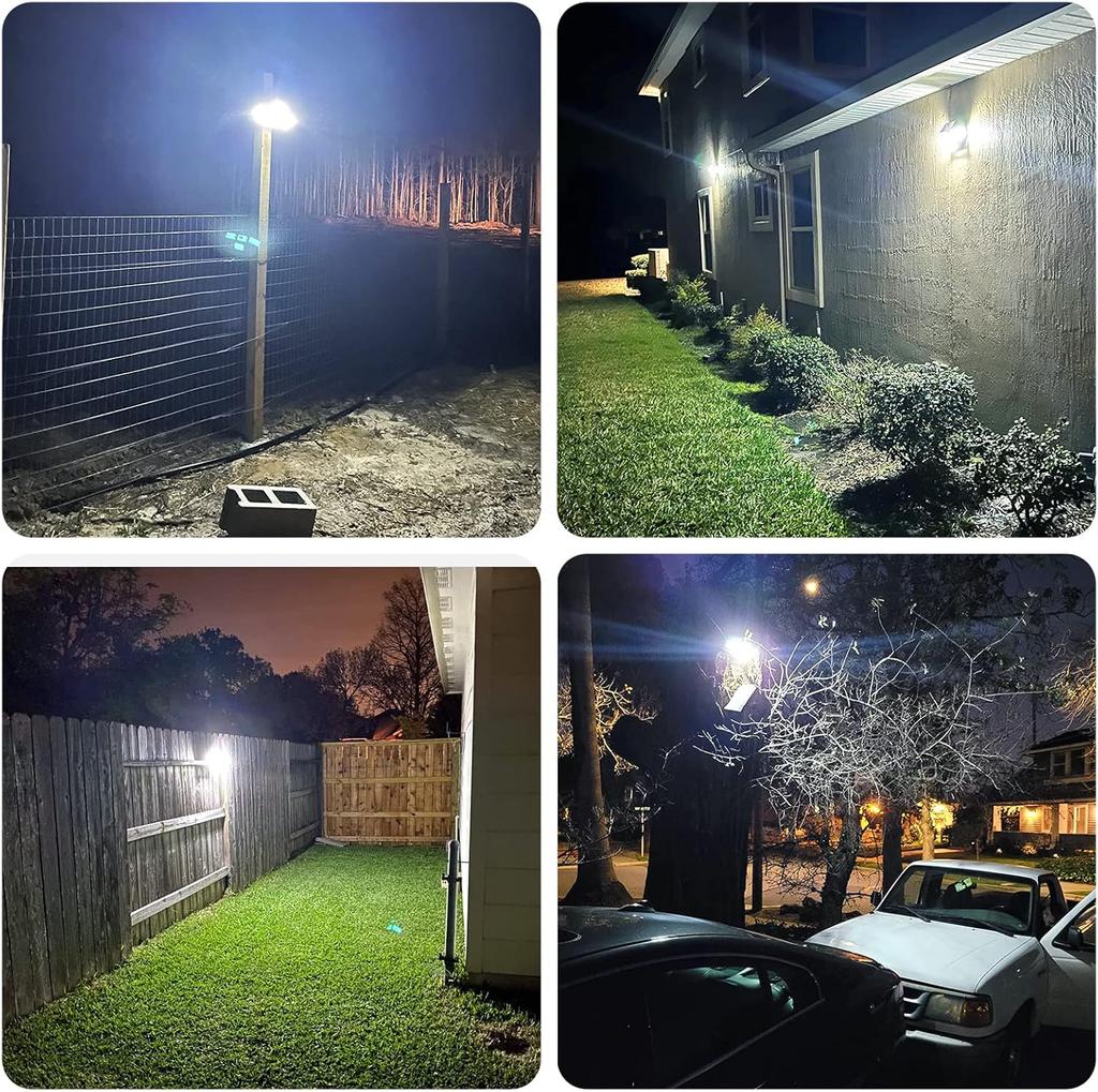 278LED Solar Lights with Motion Sensor Light 4 Mode Outdoor Waterproof 4 Head Solar Security Floodlights for Yard Garden Garage