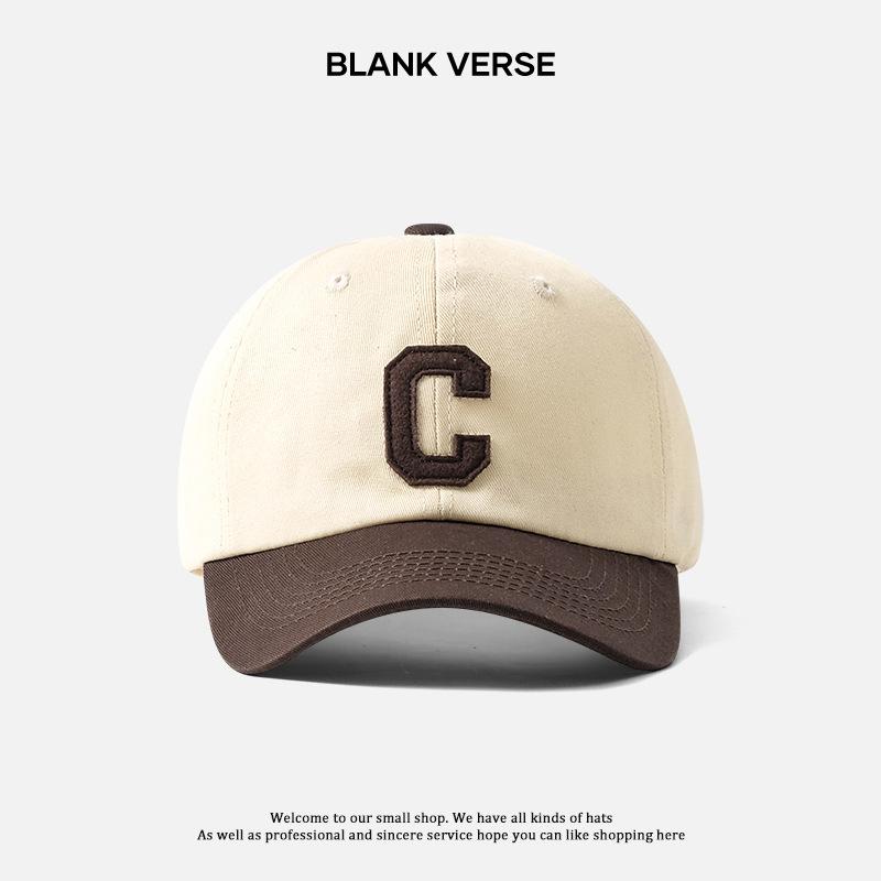 Fashion Retro Simple Sticker Splicing Baseball Cap Children Sunscreen Sunshade Face Small Trend Cap