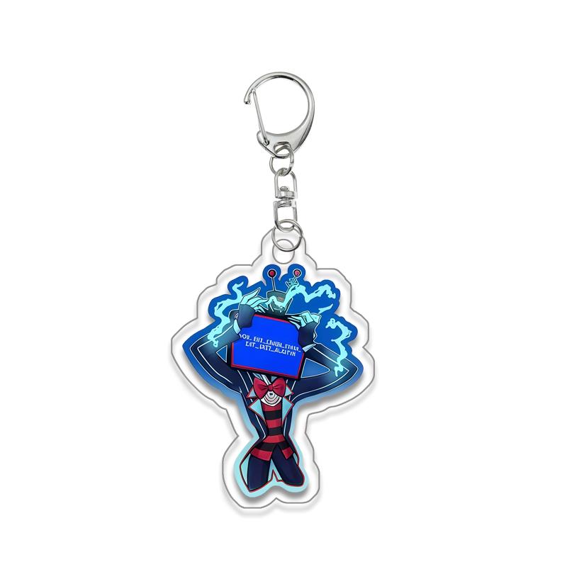 Anime for Hazbin Hotel Angel Dust Alastor Husk Charlie Morningstar Vaggie Acrylic Keychain Backpack Pendant Key Ring Decoration