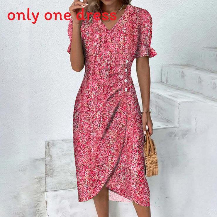 Geometric Pattern Short Sleeve Dress With 3d Digital Printing For Summer Casual Wear