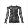 One-sleeved tube top see-through mesh wrap hip skirt can be torn and tempting, mesh slim qqny free nightdress women