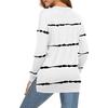 round Collar Loose Striped Top Female Crew Neck Loose Striped Top