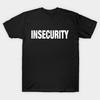 Asijská velikost Pánské černé tričko s potiskem Insecurity - Security T-shirt Parodie Bezřezový potisk Bavlněné tričko