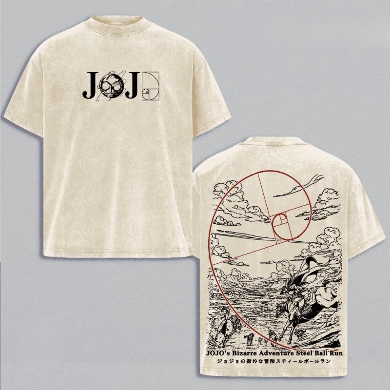 JoJo's Bizarre Adventure Anime T-shirt Voor Mannenkleding Vintage Y2k Gewassen Oversized T-shirt Korte Mouw T-shirts Top