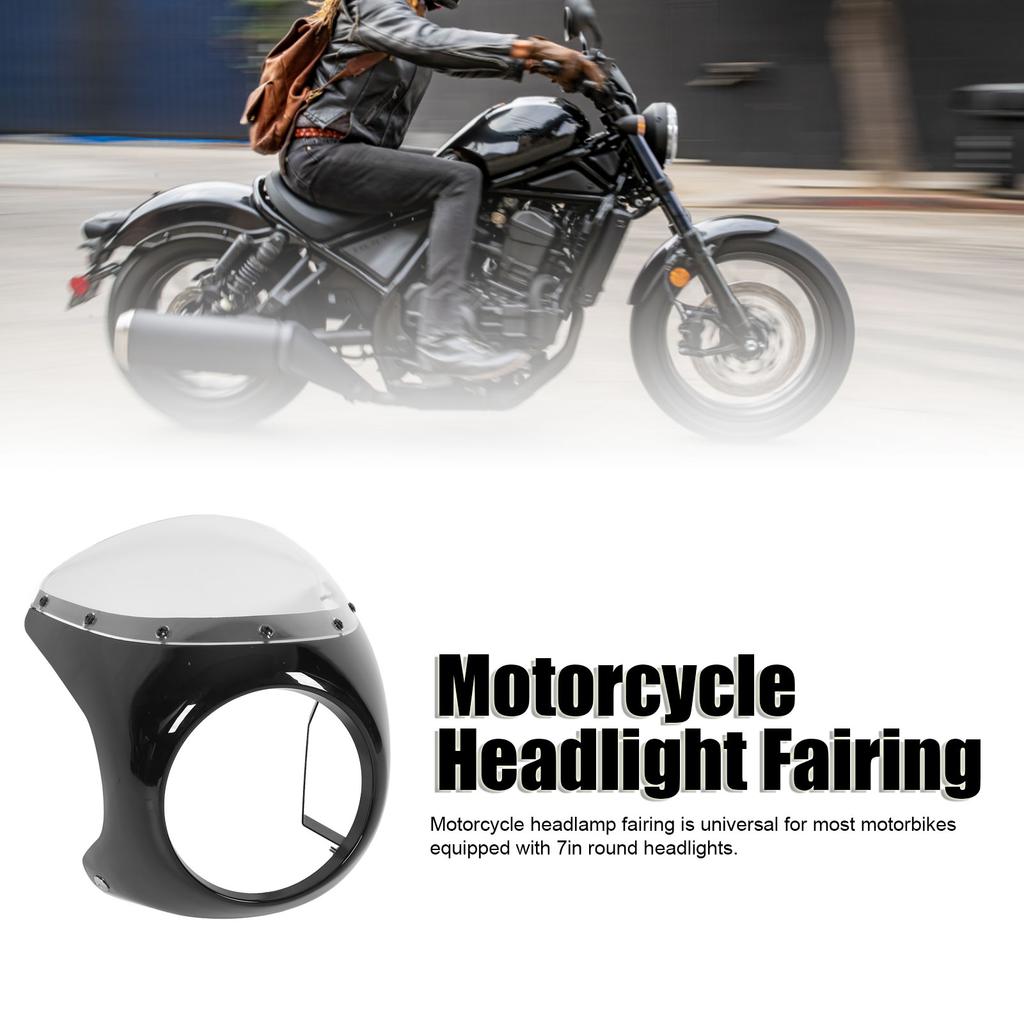 7in Front Motorcycle Headlight Fairing     Aging Resistant Wearproof Fit For Round Headlights Motorbike