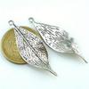 10PCS Silvery Plant Leaf Charming Pendants DIY Vintage Jewelry for Necklace Bracelet Making Accessaries