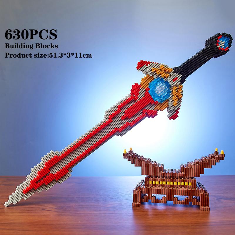 Sword Building Block Toy Model Cosplay Simulation Sword Assembled Toys Ninja Knife Weapon Bricks Toys Creative Gift For Children