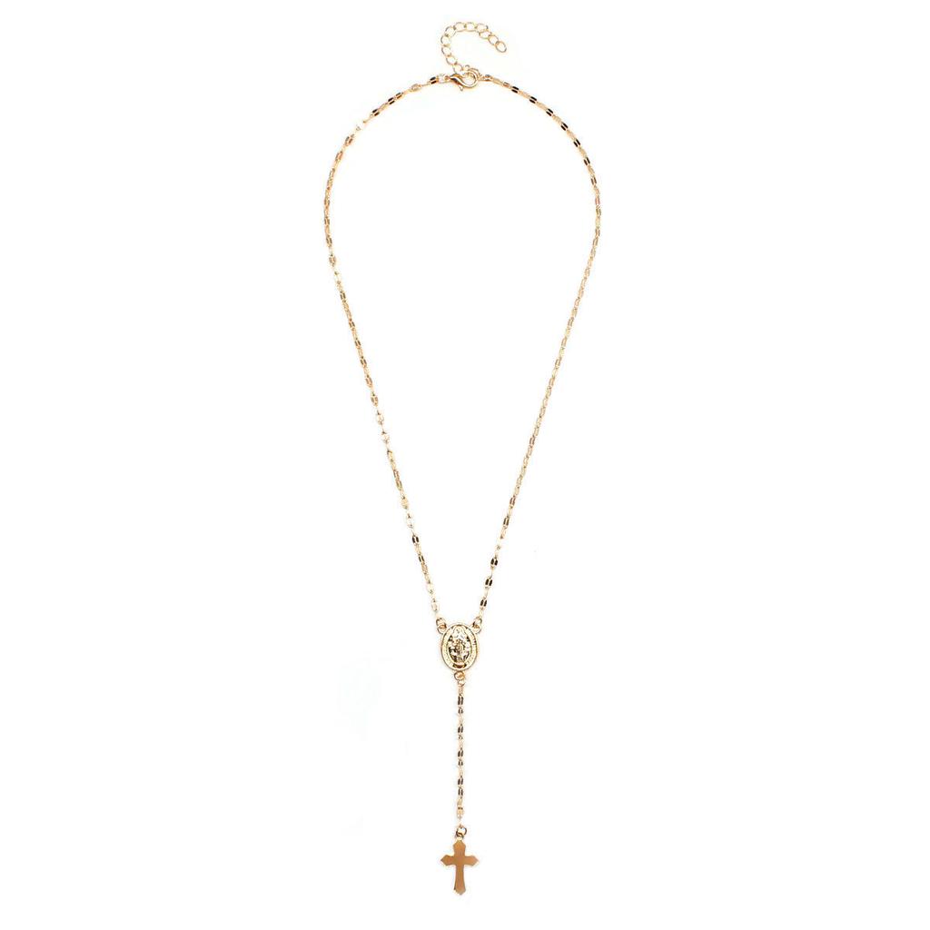 Three-color Cross Virgin Necklace, European and American Women's Popular Pendant Jewelry
