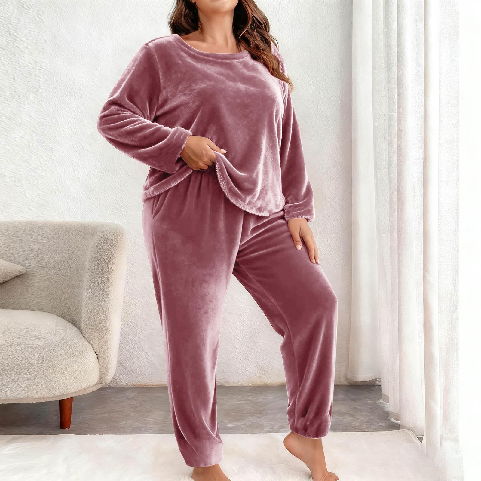 

Women s Fashion Loose-Fit Round-Neck Top And Pants Plus Size Two-Piece Set XXXL рожевий