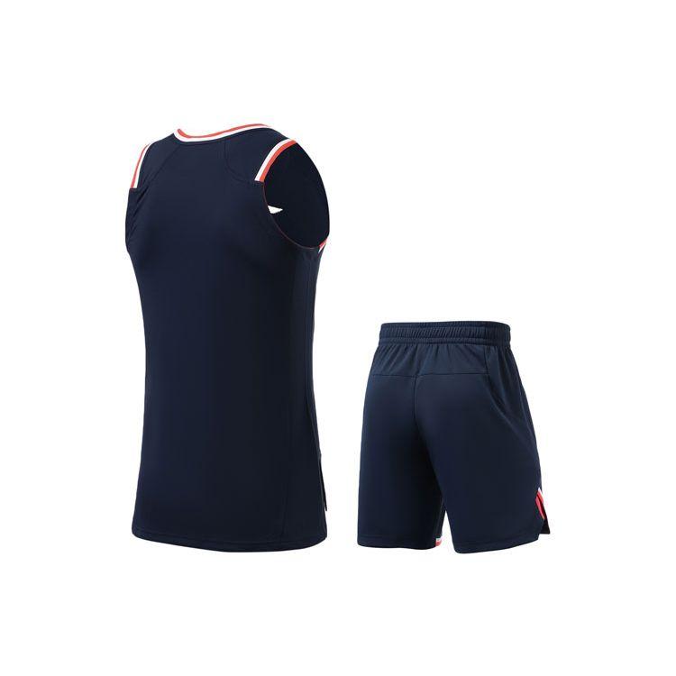 Li Ning Sports Basketball Series Casual Breathable Basketball Competition Suit Men Sportswear Guangdong-Blue AATR009-1