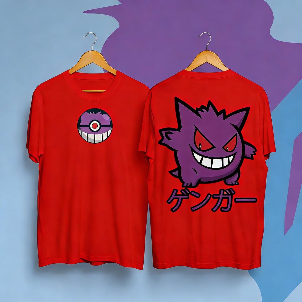 Oversized Pokemon Gengar Graphic T Shirt Men Women Cotton Short Sleeve Tee Streetwear 2026 Summer Cartoon Print Casual Tops Y2k