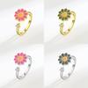 Floral Ring Womens Adjustable Copper Geometric Design For Spring Fashion Accessory