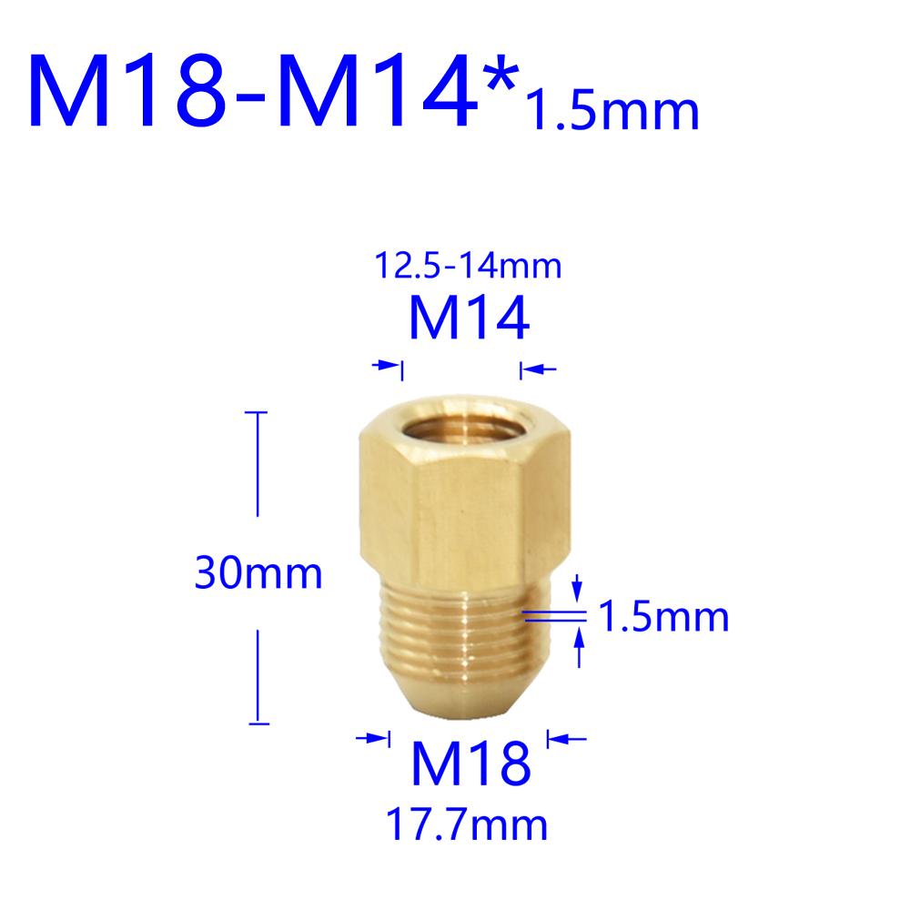 Messing 3/8" 1/2" M14 M18 M22 Gevindforbinder Han Hun Til Perlator Vandrenser Vandhane Kobberfittings Tandafstand 1,5 mm