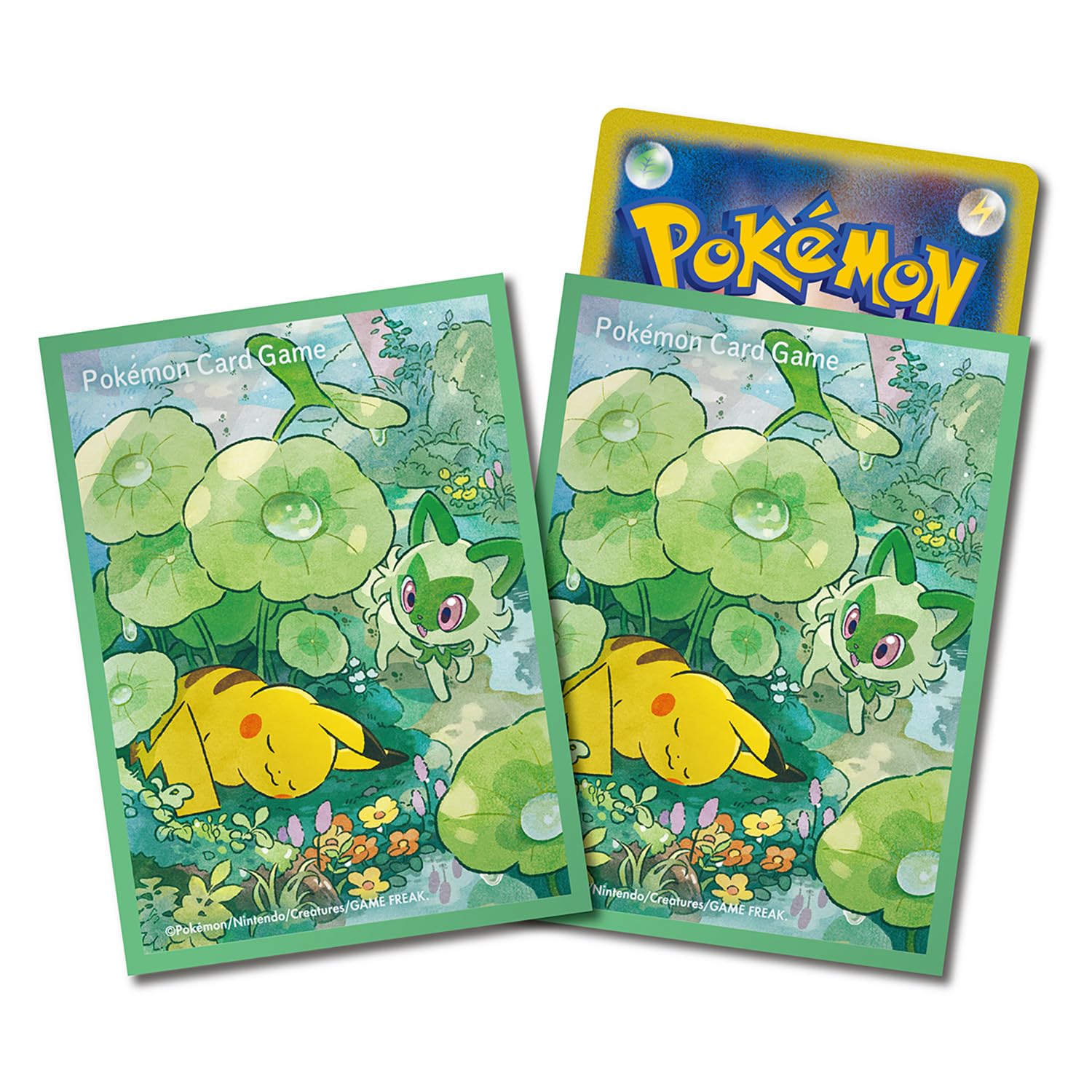 

Center Original Card Game Deck Shield Pikachu Meowth Pokémon Pokémon & [Green]