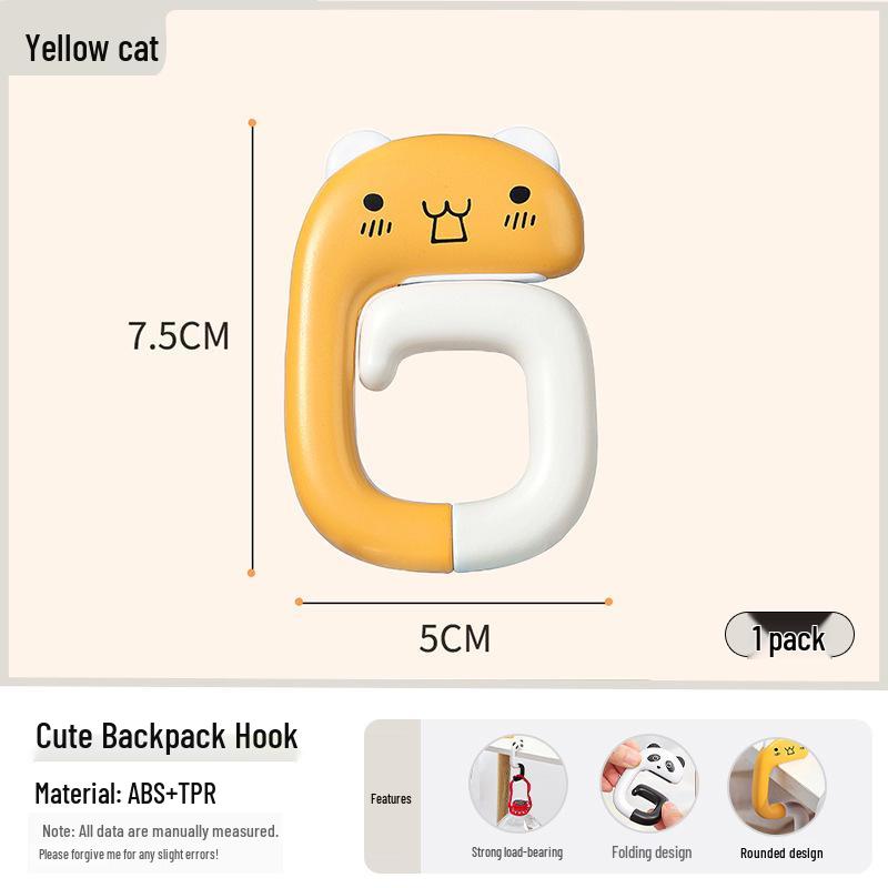 Cartoon Tischkanten-Rucksackhaken – Multifunktional, Klebefreier Schreibtisch-Taschenhalter