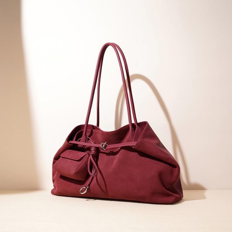 New Bag Retro Shoulder Large-capacity Underarm Fashionable High-end Leather Commuting Tote Women s 42x11x25cm