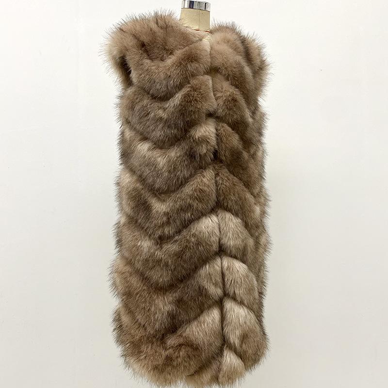 Mao Mao Vest Women's New Autumn and Winter Clothing Outer Wear Temperament Artificial Fur Splicing Jacket Imitation Fox Hair Warm Vest