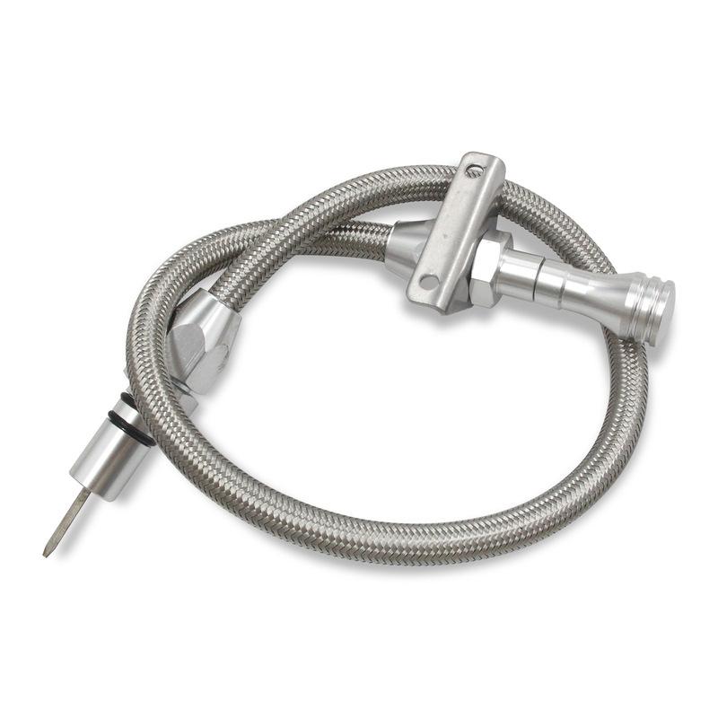 Mount Flexible Braided Transmission Dipstick Stainless Steel Tube For GM 4l80e 4l60e Chevy SBC BBC Th350 Th400 Turbo 700R4