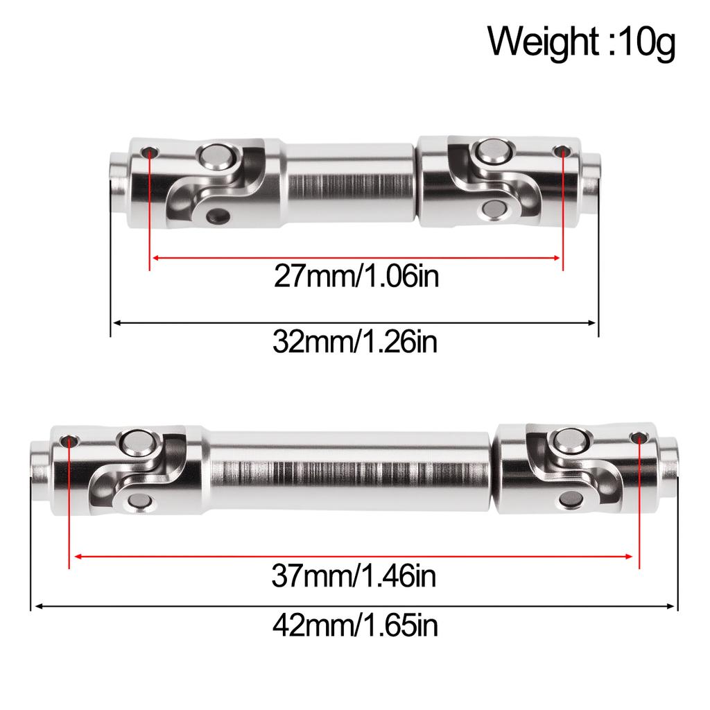 1Pair Stainless Steel Drive Shafts Driveshaft for AXIAL SCX30 1/30 RC Crawler Cars Upgrade Parts