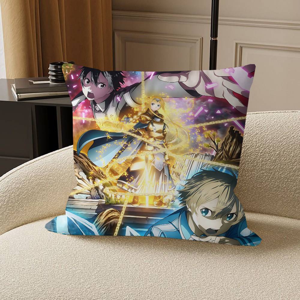 Anime S-Sword Art Online Pillow Cushion Cover Pillowcase Living Room Sofa Home Decor Customized