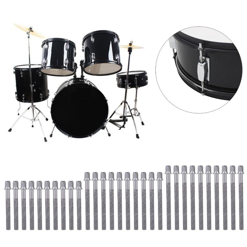 10Pcs Metal Drum Tension Rods Tight Screws Bolts Percussions Drum Repair Parts