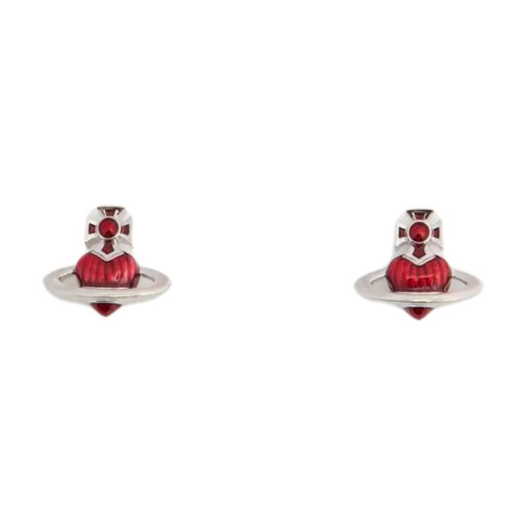 

Vivienne Westwood Fabianna Saturn Retro Fire Red Heart Earrings Unisex Earrings Silver 62010386-02P420--P420 Basic Packaging-Dust Bag+Box