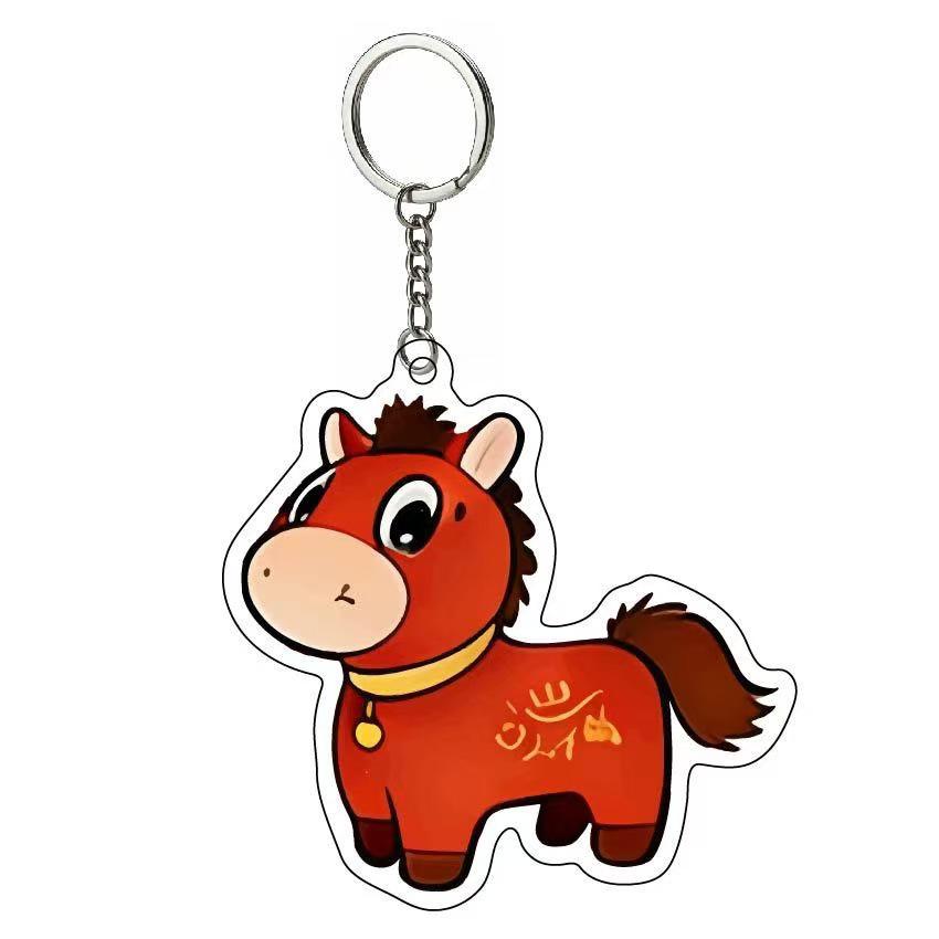 Happy Horse Year Pendant: Acrylic Keychain Gift for Friends