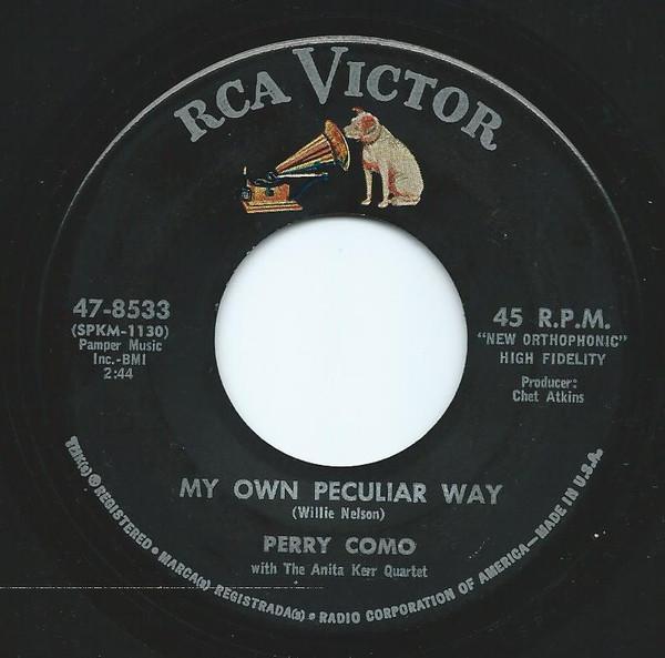 

7-дюймовая пластинка PERRY COMO THE ANITA KERR QUARTET My Own Peculiar Way 478533 RCA VICTOR США Джаз Б/у