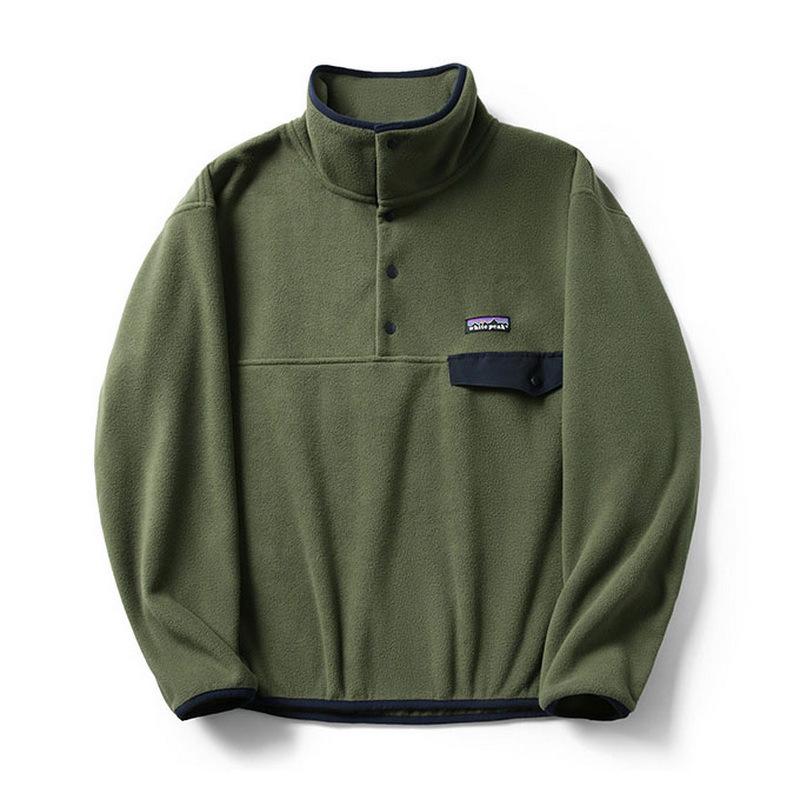 

Men s Double-Sided Fleece Half-Zip Stand Collar Hoodie Jacket - Autumn/Winter Outdoor Style Small армія зелений колір