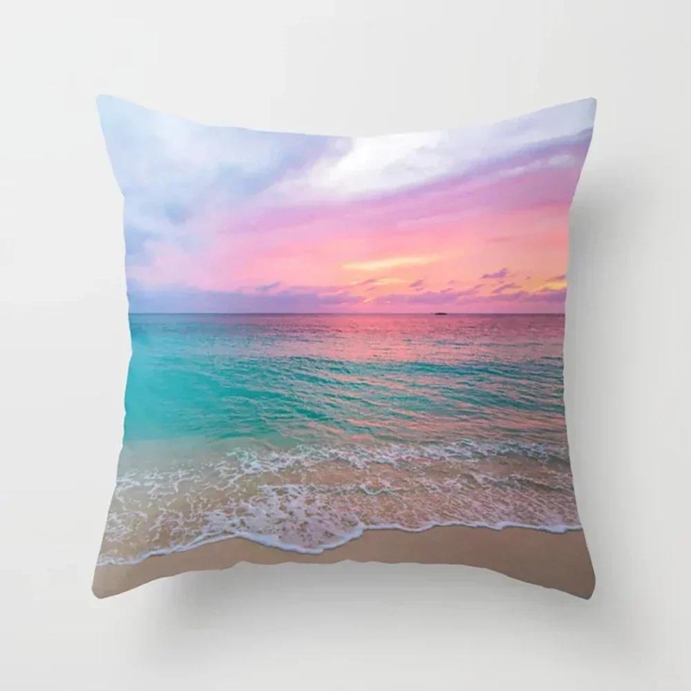 45X45Cm Beautiful Scenery Pillow Case For Sofa Soft Throw Cushion Cover Decor Vintage Landscape Painting Pillowcase