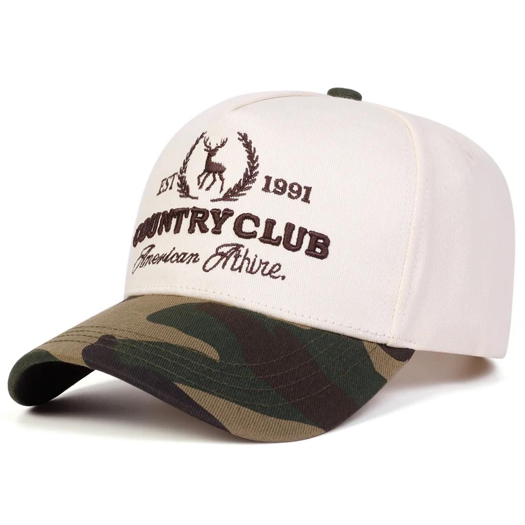 Women Country Club Letter Print Embroidery Baseball Caps Spring Autumn Outdoor Use Adjustable Casual Hats Sunscreen Hat Sportss Cap For Men And
